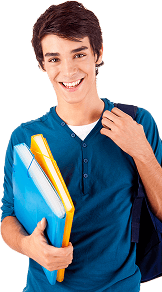 Student holding books