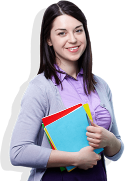 Student holding books